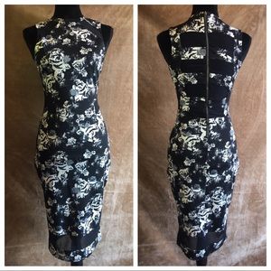 Black and white floral dress NWOT